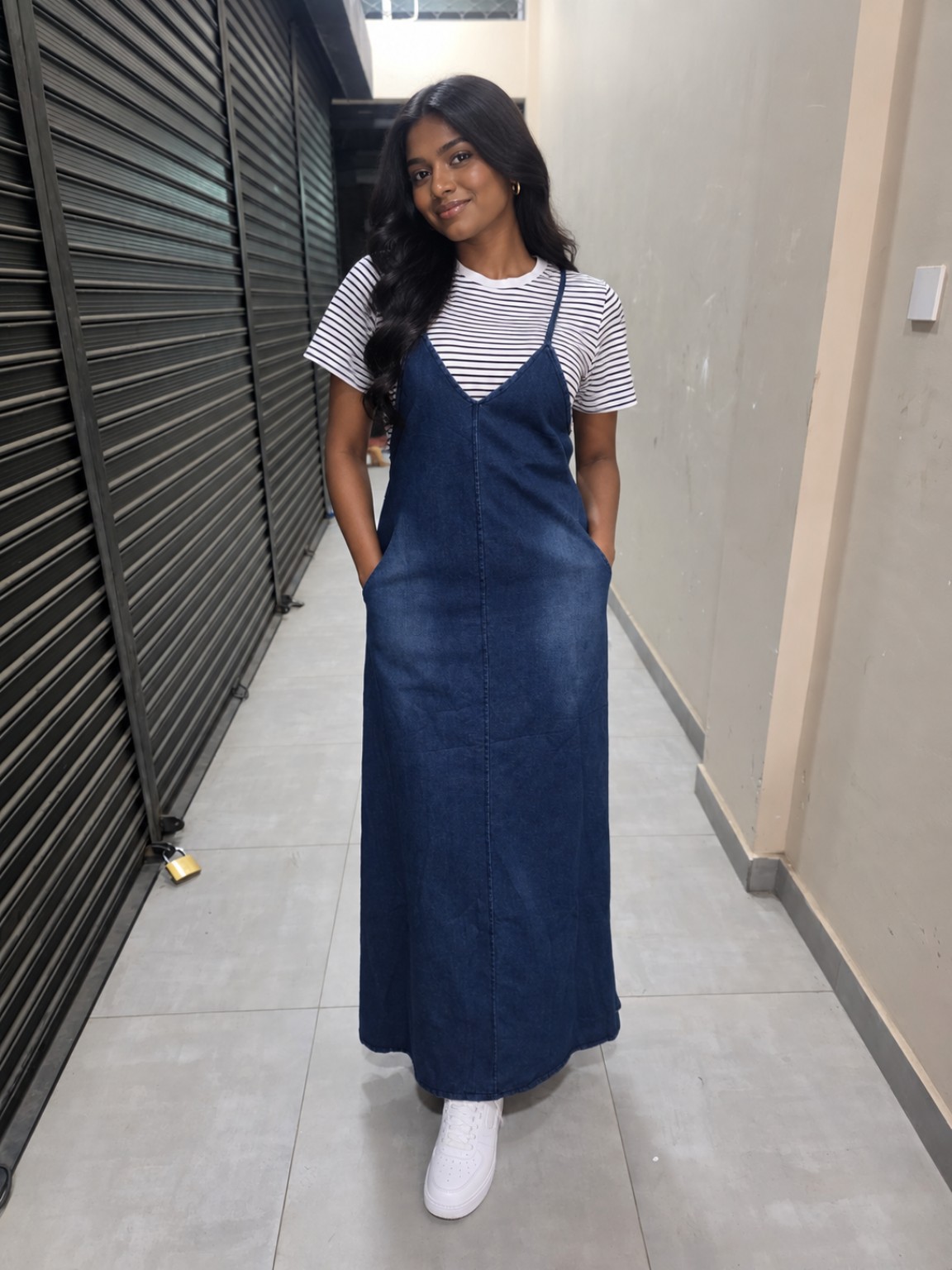 Denim Pinafore Dress from The Dovee Official Wear
